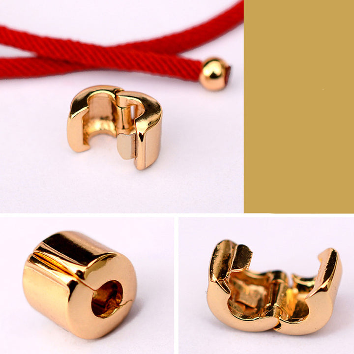 Buddha Stones24K 金メッキ 貔貅 幸運の赤紐ブレスレット