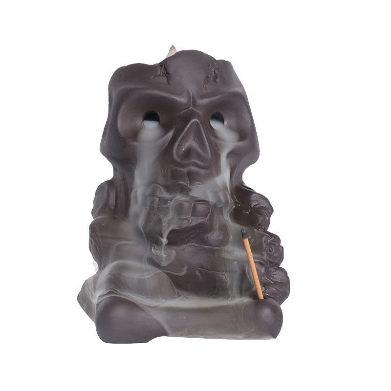 ハロウィン スカルヘッド 紫粘土 ヒーリング香炉 デコレーションBuddha Stones