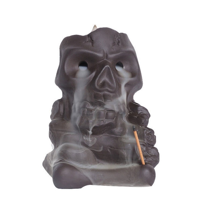 ハロウィン スカルヘッド 紫粘土 ヒーリング香炉 デコレーションBuddha Stones