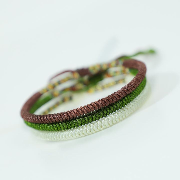 Buddha Stones3個 チベット ハンドメイド 多色 幸運 キングコングノット 縁起の良いブレスレット
