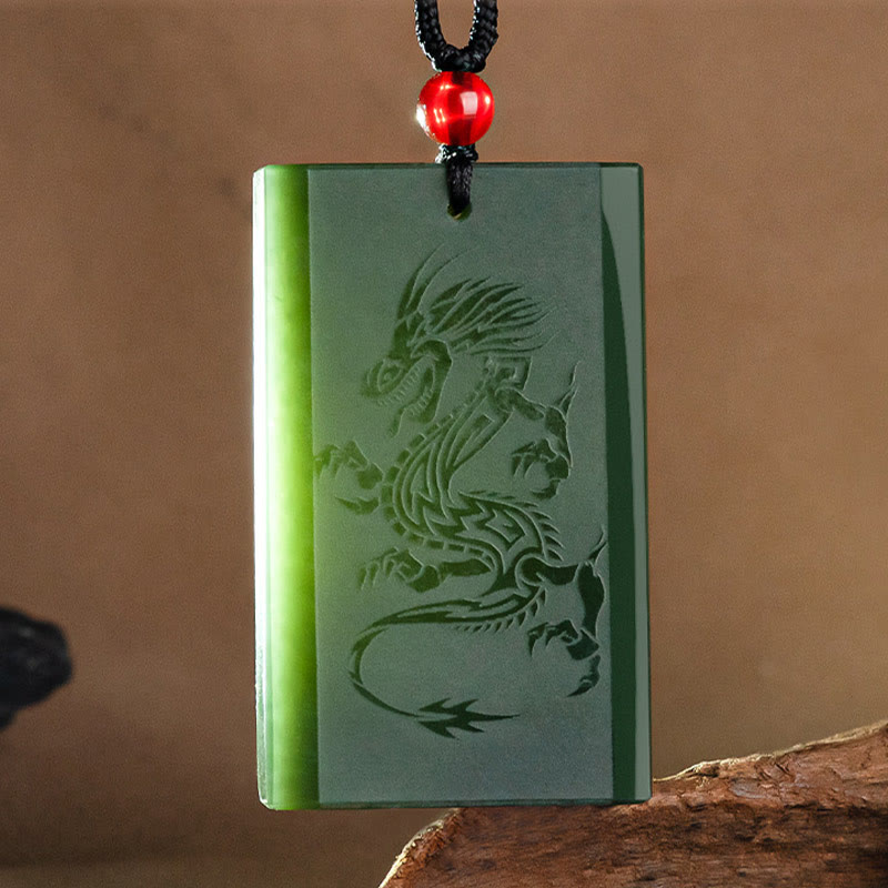 Buddha Stones和田翡翠 龍彫り 成功のネックレスペンダント - image 7