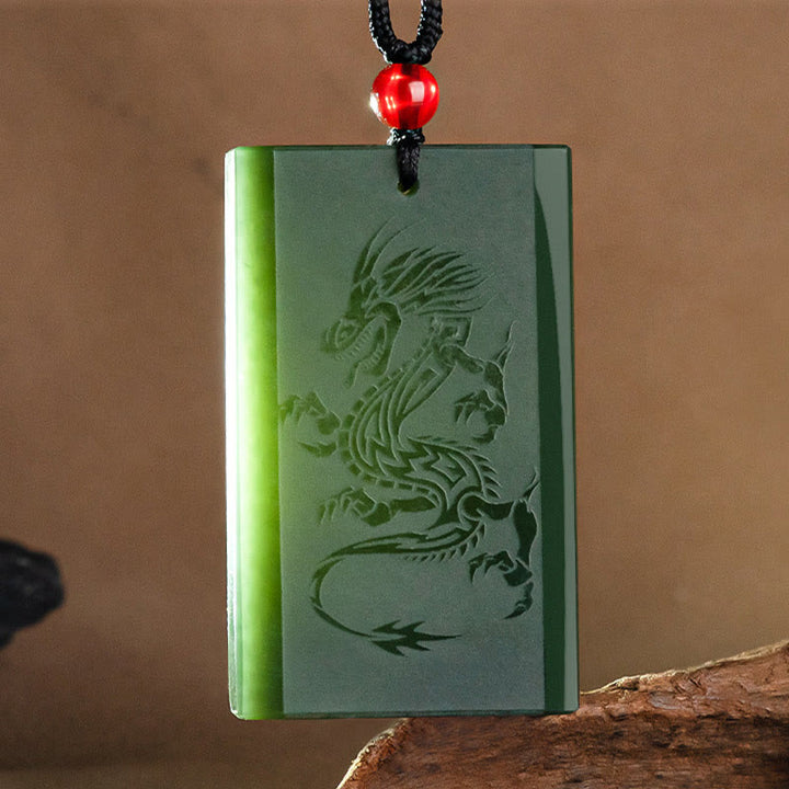 Buddha Stones和田翡翠 龍彫り 成功のネックレスペンダント - image 7