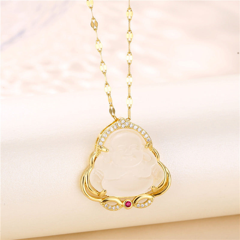 Buddha Stones天然の笑い仏 平和ネックレス - image 6
