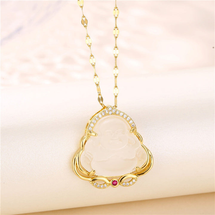 Buddha Stones天然の笑い仏 平和ネックレス - image 6