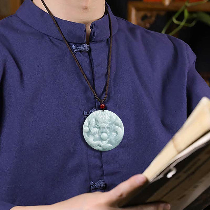 ❗❗❗フラッシュセール -Buddha Stones、中国の十二支、龍、翡翠、成功のお守り、紐ネックレス - image 5