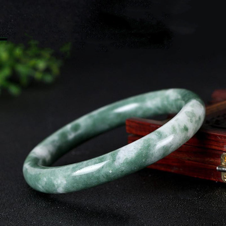 Buddha Stones天然翡翠の幸運の豊かさのバングルブレスレット