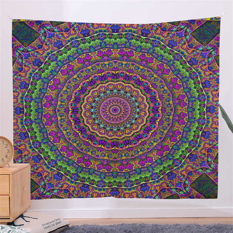 ボヘミアンマンダラ柄タペストリー 壁掛け ウォールアート 創造性を際立たせる リビングルーム装飾