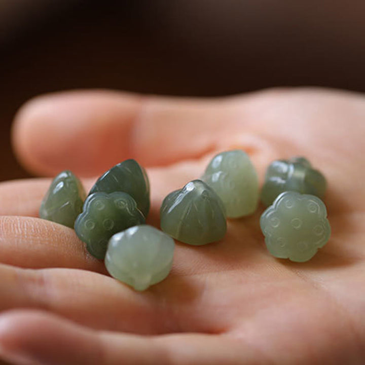 Buddha Stones天然丸玉平和のお守りチャーム蓮の豊かさ ストリングネックレスペンダント - image 8