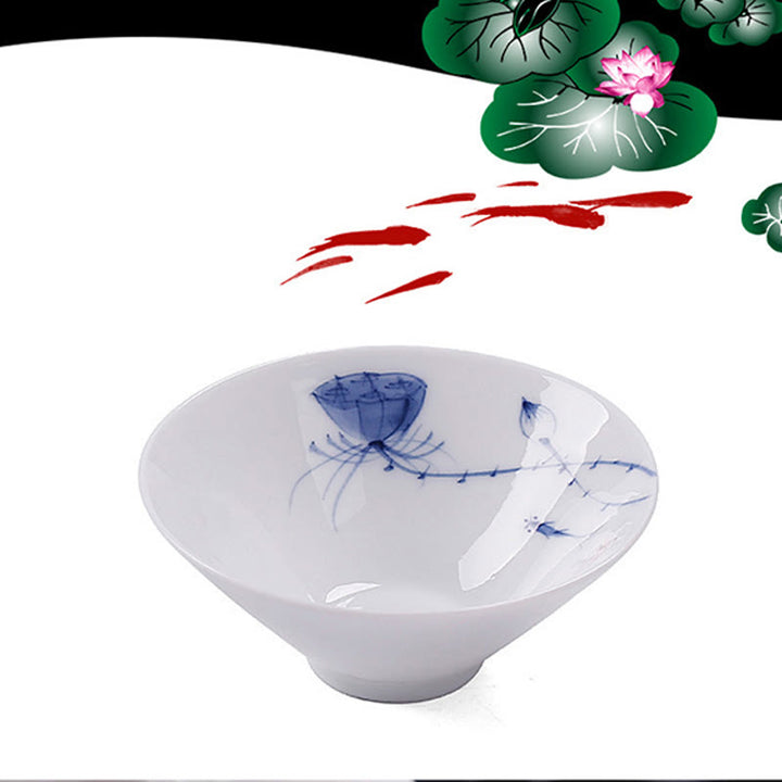 Buddha Stonesヴィンテージ 梅 蘭 竹 菊 蓮 鯉 陶器 ティーカップ カンフー ティーカップ