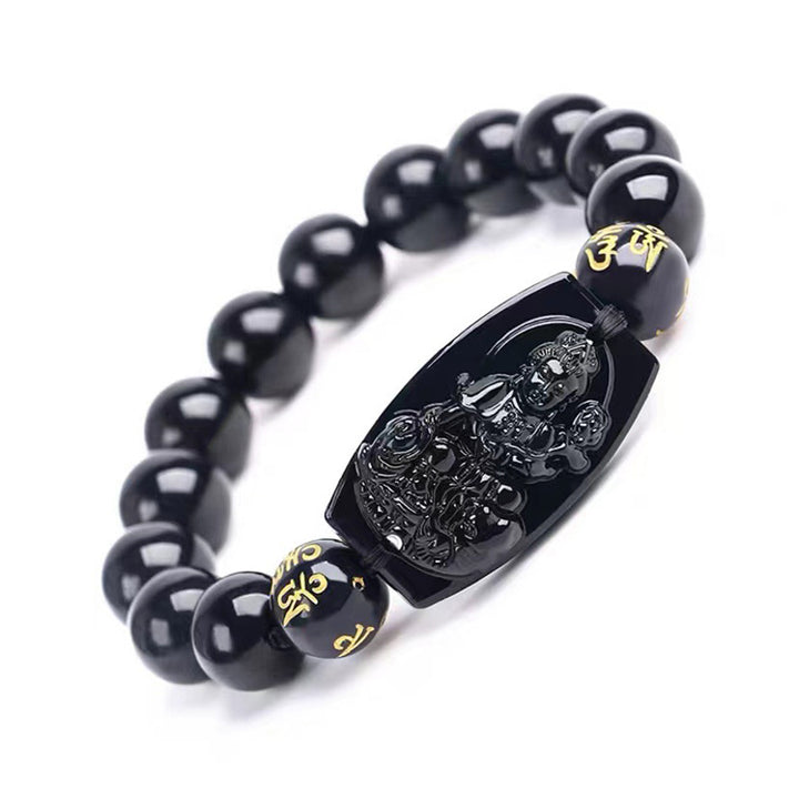 Buddha Stones、十二支、黒曜石の守護ブレスレット