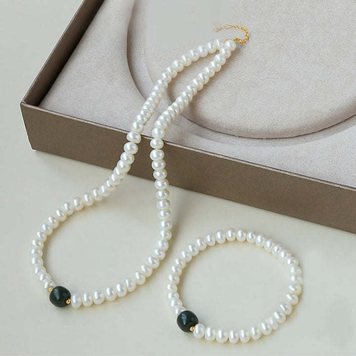 Buddha Stones 925スターリングシルバー 天然真珠 和田翡翠 アクアマリン 知恵 誠実 ネックレス ペンダント ブレスレット