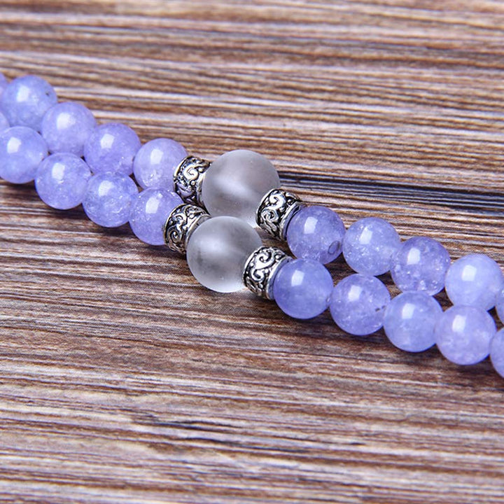 Buddha Stonesパープルジャスパービーズ 強さのブレスレットMala