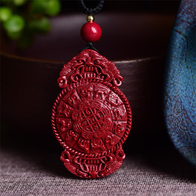 Buddha Stones笑う仏陀 陰陽 十二支 ひょうたん 天然辰砂 祝福ネックレス ペンダント - 十二支 37*23*10mm - image 15