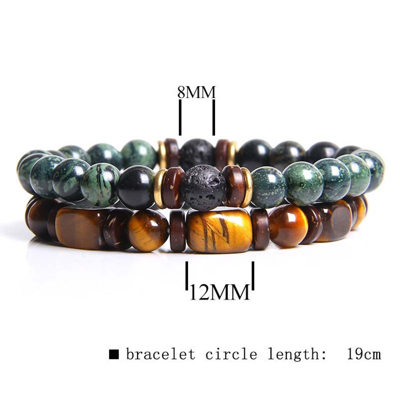 Buddha Stones2個入り ヒーリングクリスタル エンペラーストーン タイガーアイ ビーズブレスレット