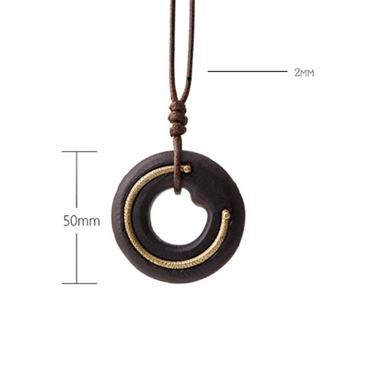 Buddha Stones禅サークル黒檀穏やか ネックレス ペンダント - image 17