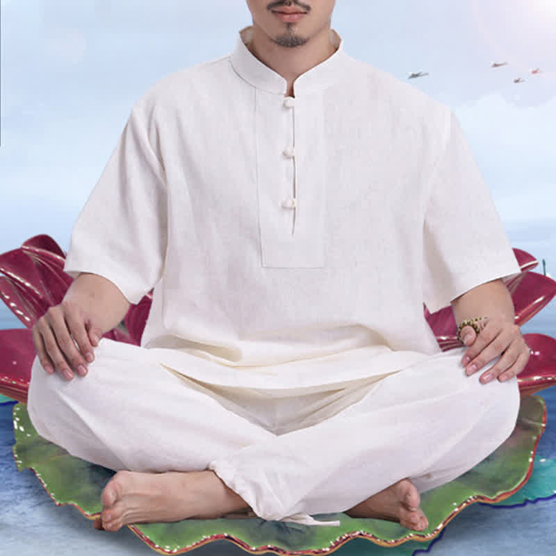 Buddha Stonesスピリチュアル 禅 瞑想 祈り 練習 コットン リネン 衣類 メンズ セット - image 1