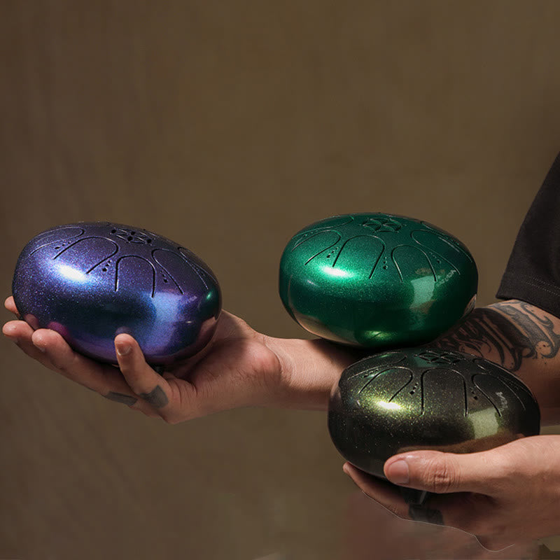 Buddha Stonesスチールタンドラム サウンドヒーリング 瞑想 ヨガ ドラムキット 8音 5インチ キャリーバッグ付き