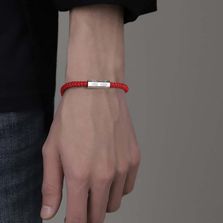 Buddha Stones925スターリングシルバー 文字彫刻 祝福ストリングブレスレット - image 3