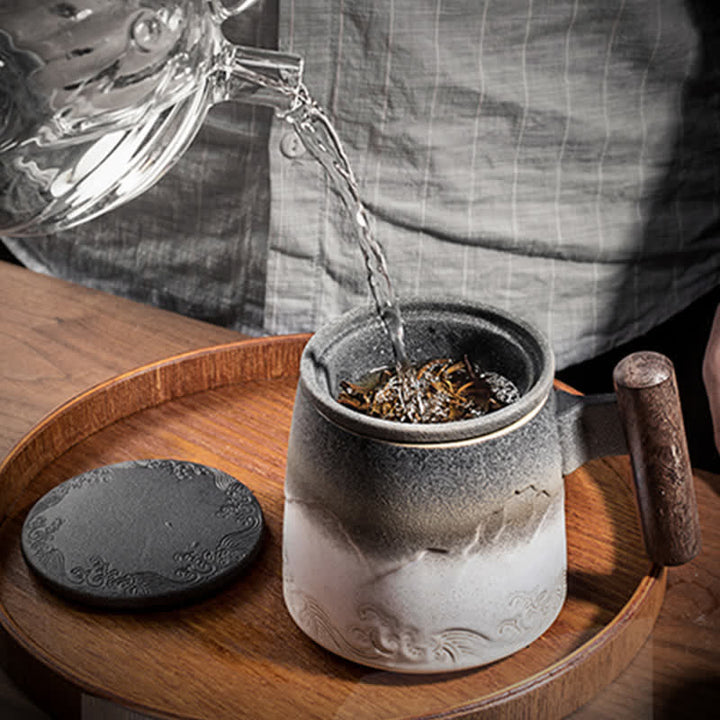 Buddha Stonesヴィンテージ 山 海 陶器 ティーカップ ティーカップ