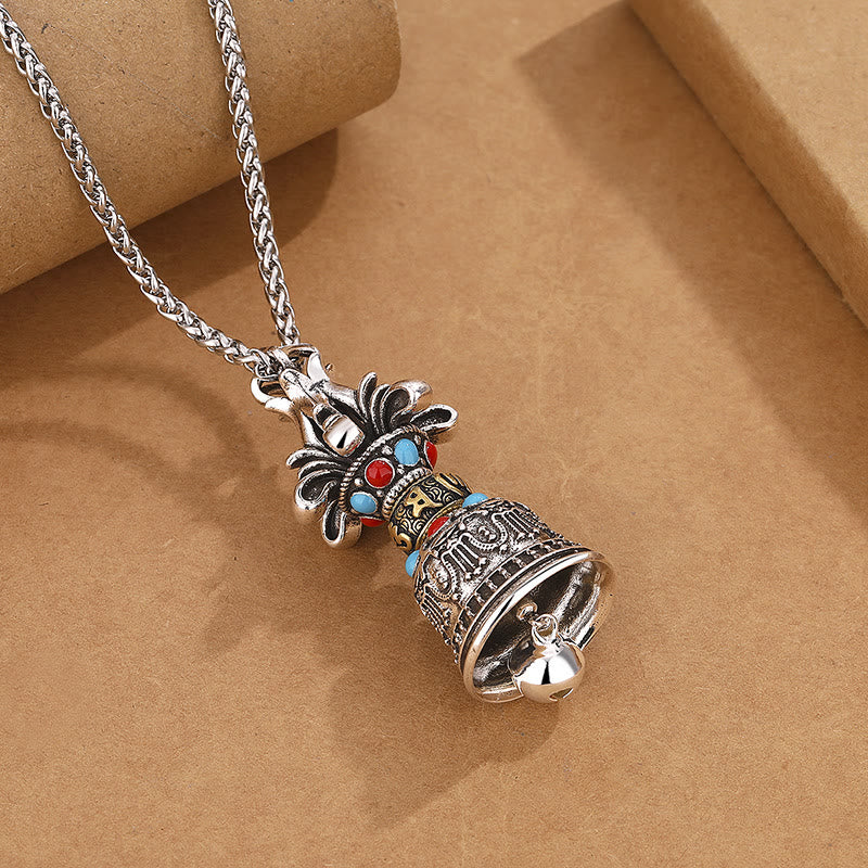 Buddha Stonesチベットオーム・マニ・パドメ・フムドルジェ金剛鐘強度ネックレスペンダント - image 3
