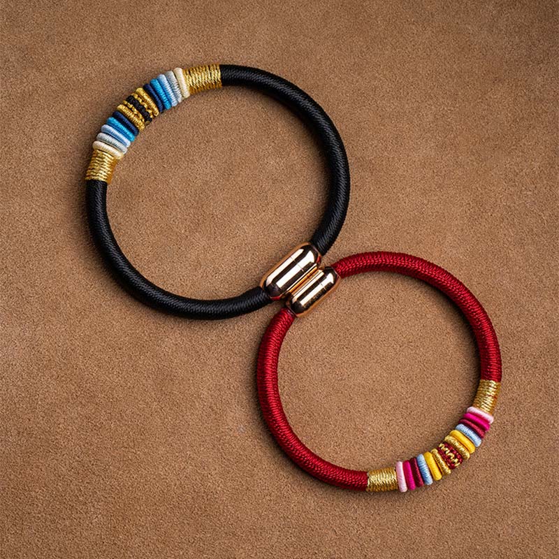 Buddha Stonesチベット手作りキングコングノット保護磁気バックル編みブレスレット