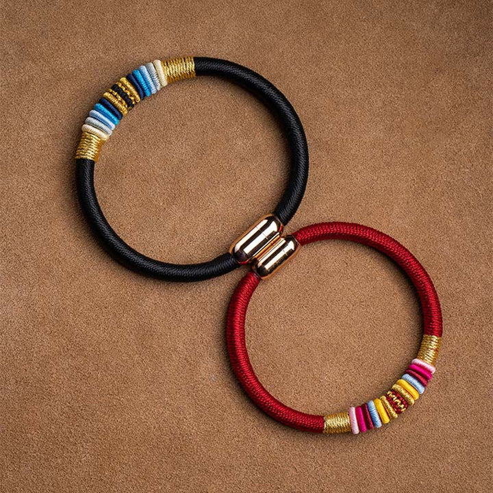 Buddha Stonesチベット手作りキングコングノット保護磁気バックル編みブレスレット