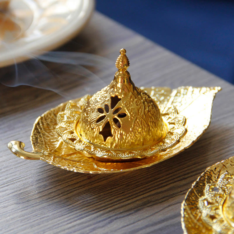 チベットの金箔ミニコースター瞑想用香炉