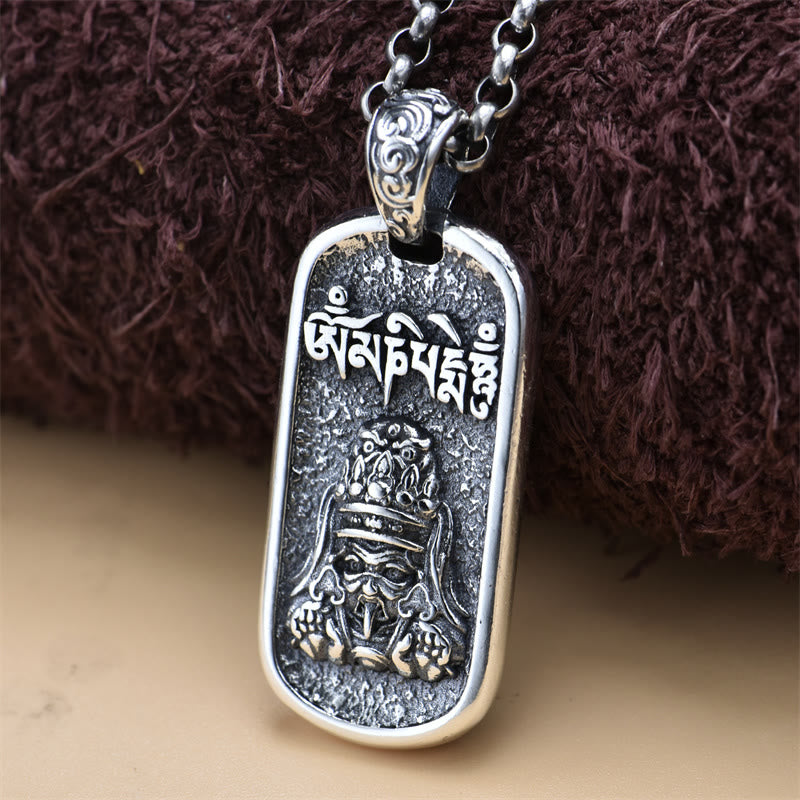 Buddha Stones925 スターリングシルバー ザキラム 富の女神オーム・マニ・パドメ・フム平和のネックレス ペンダント - image 1