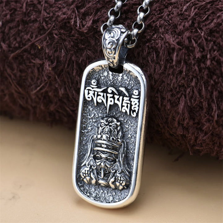 Buddha Stones925 スターリングシルバー ザキラム 富の女神オーム・マニ・パドメ・フム平和のネックレス ペンダント - image 1