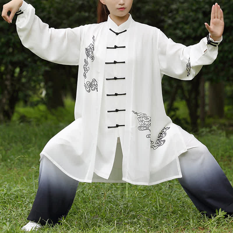 Buddha Stones縁起の良い雲 グラデーション 瞑想 祈り スピリチュアル 禅 太極拳 気功 練習 女性用 服 セット