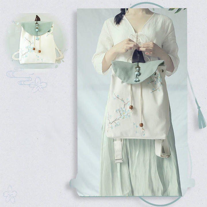 Buddha Stonesハンドメイド刺繍入り大容量キャンバスバックパック - image 21