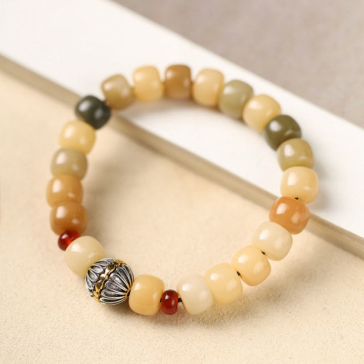 Buddha Stones天然菩提樹 屍の森の王オーム・マニ・パドメ・フム知恵のブレスレット