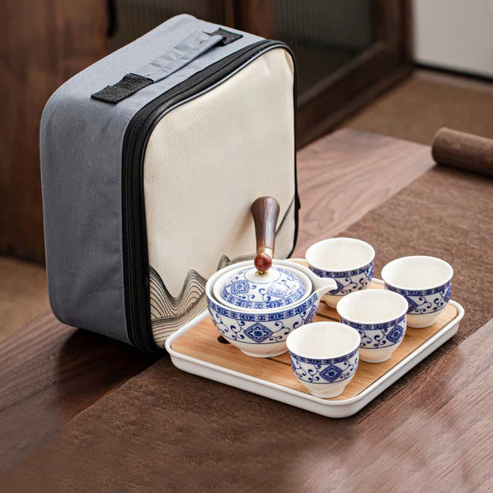 Buddha Stones中国功夫茶器デザイン 陶器ティーポット ポータブルギフトバッグ