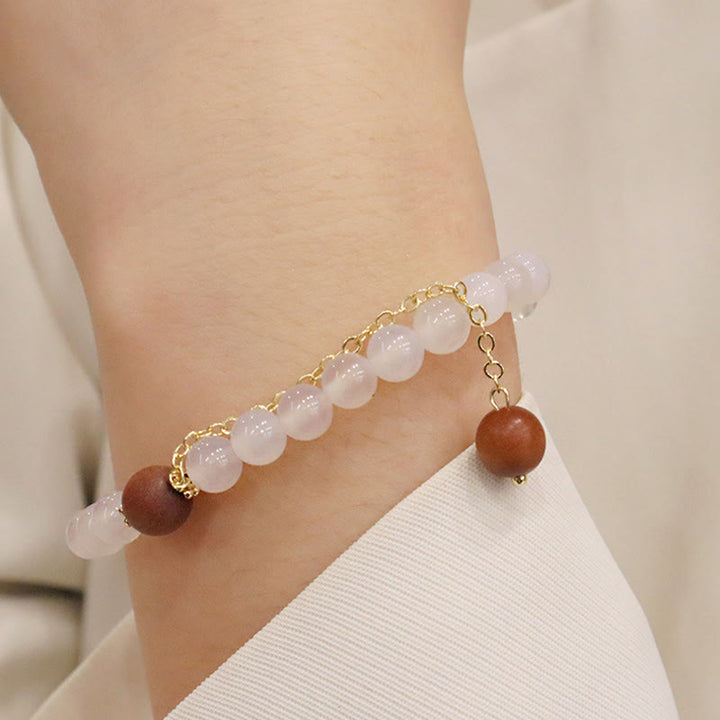 Buddha Stones白檀 キャッツアイ 福 キャラクター チャーム 守護 ブレスレット