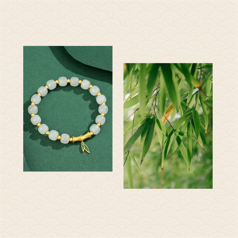 Buddha Stones925スターリングシルバー和田白翡翠竹製幸運ブレスレット - image 9