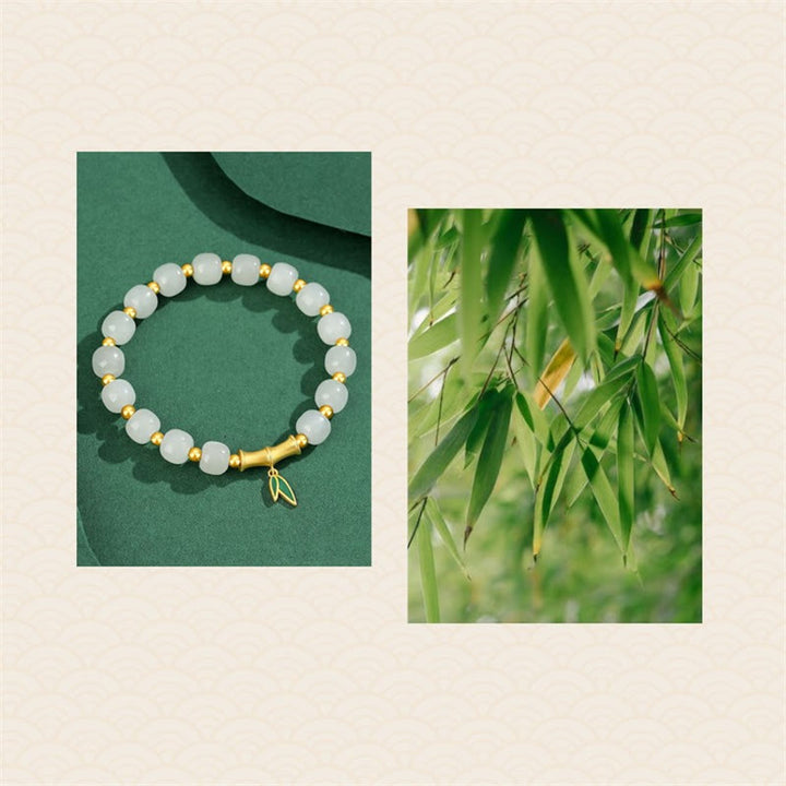 Buddha Stones925スターリングシルバー和田白翡翠竹製幸運ブレスレット - image 9