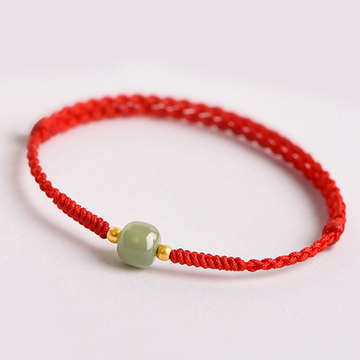 Buddha Stones手作り翡翠幸運ビーズ繁栄編みブレスレット