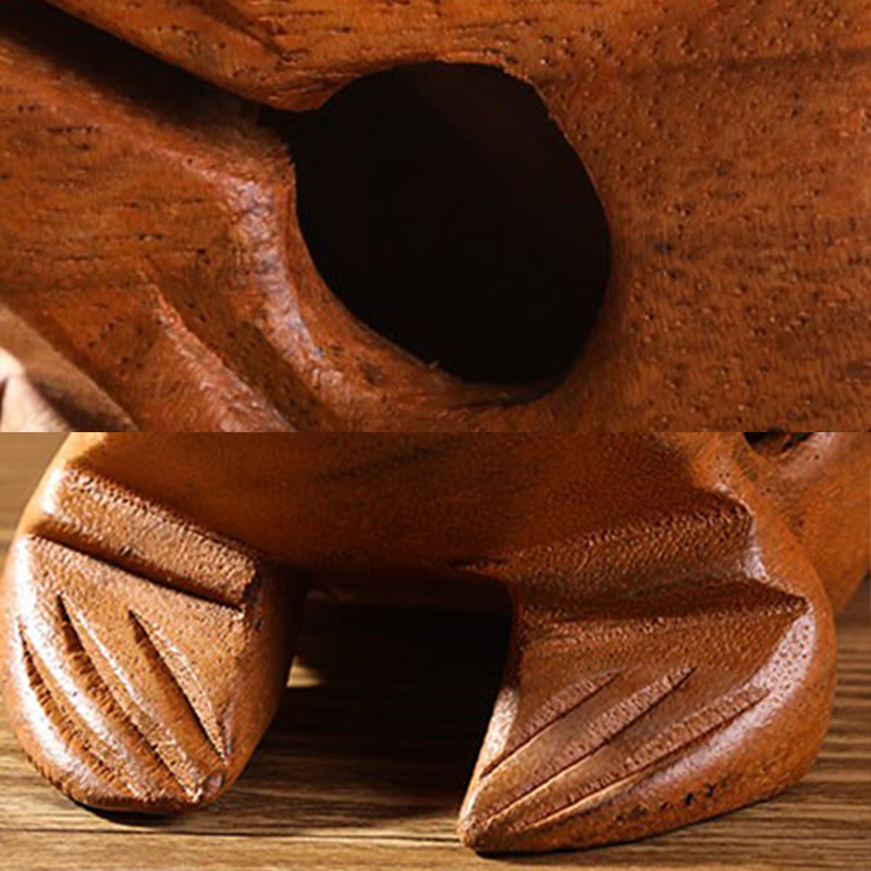 Buddha Stones手作り 風水 富運 カエル ミニ木製 鳴き声 カエル ギロ 装飾