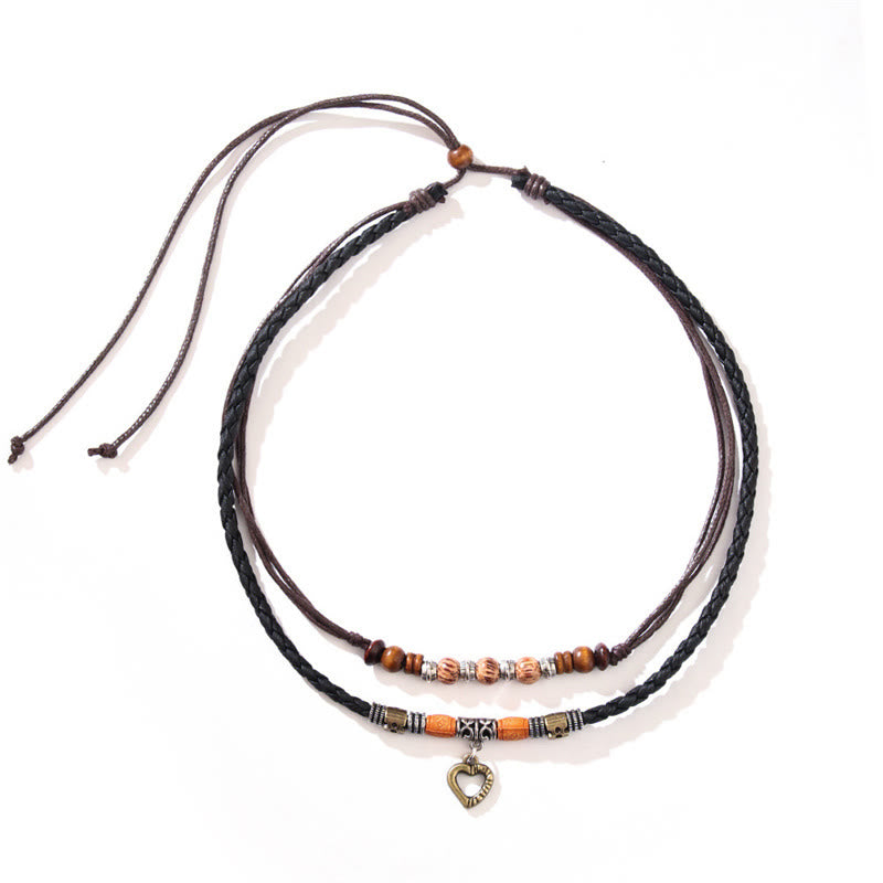 Buddha Stonesラブハート柄ビーズヒーリングネックレスペンダントブレスレット
