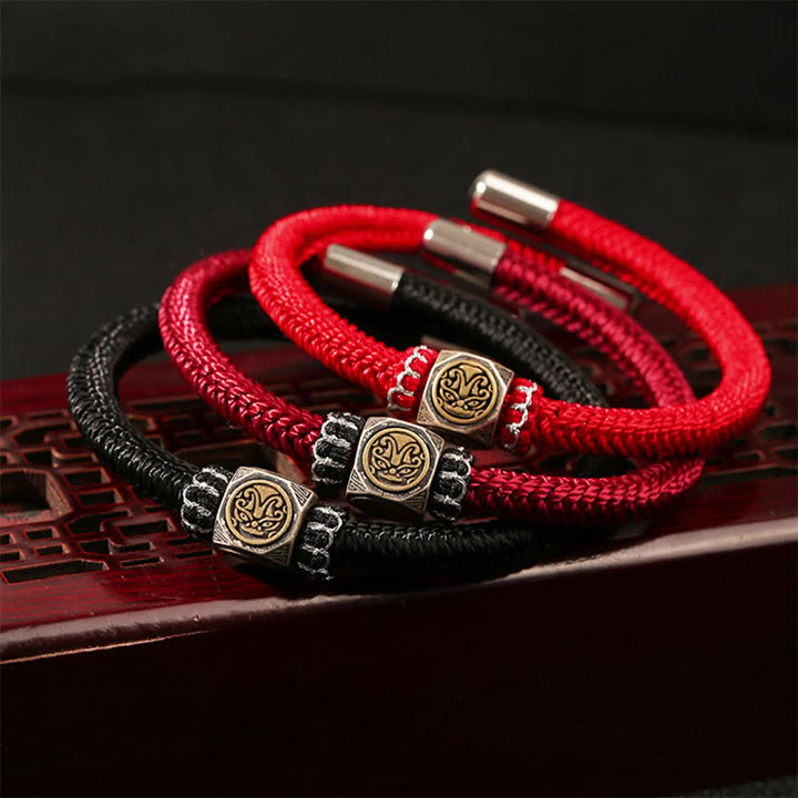 Buddha Stones925スターリングシルバー パーフェクトノット キングコングノット 信仰の強さブレスレット
