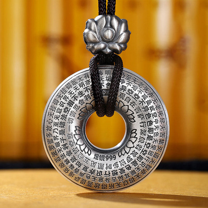 Buddha Stones999スターリングシルバー 般若心経 蓮華座平和のお守りチャームネックレスペンダント - image 6