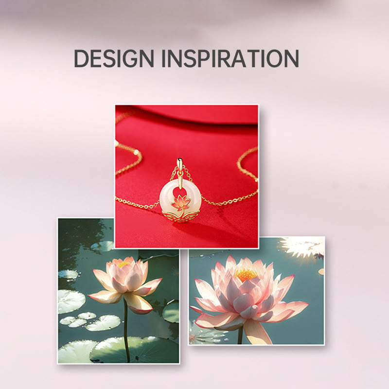 Buddha Stones925スターリングシルバー 和田白翡翠 蓮の花 祝福ネックレスペンダント - image 8