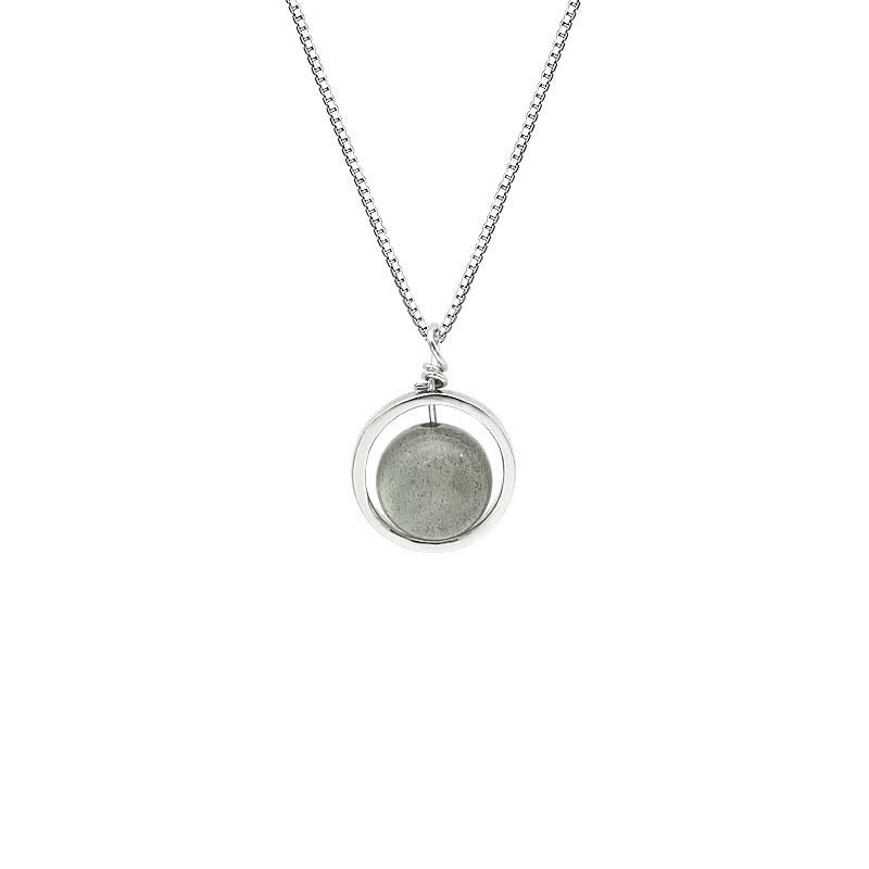Buddha Stones 925スターリングシルバー ムーンストーン ラブプラネット 回転パターンネックレスペンダント - image 12