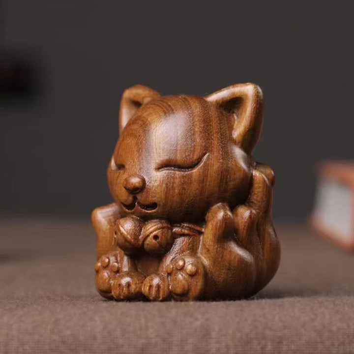 Buddha Stonesミニ九尾狐象牙実白檀緑白檀祝福装飾