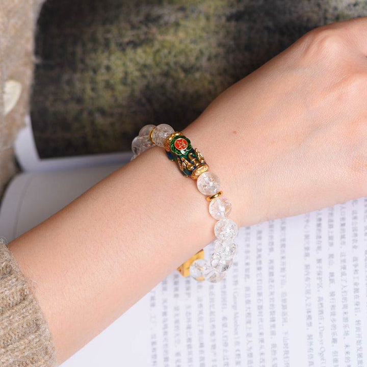 Buddha Stones色が変わるPiXiuホワイトクリスタルダイス開運財運ブレスレット