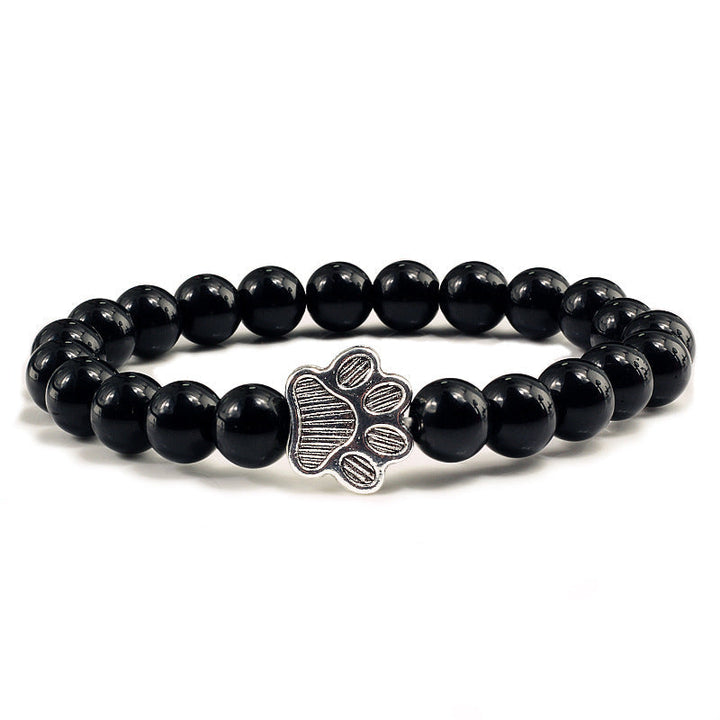 Buddha Stones 「犬を救おう」ストーンブレスレット - 鮮やかな黒のビーズ - image 10