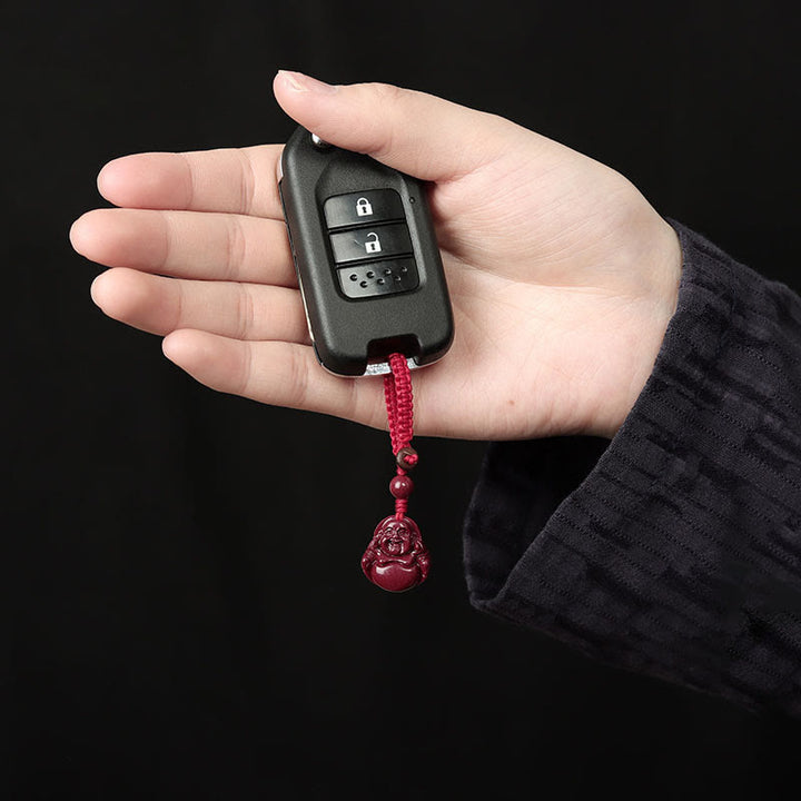 Buddha Stones笑う仏陀 辰砂 祝福ネックレス ペンダント 携帯電話吊り下げ装飾 キーチェーン - image 10