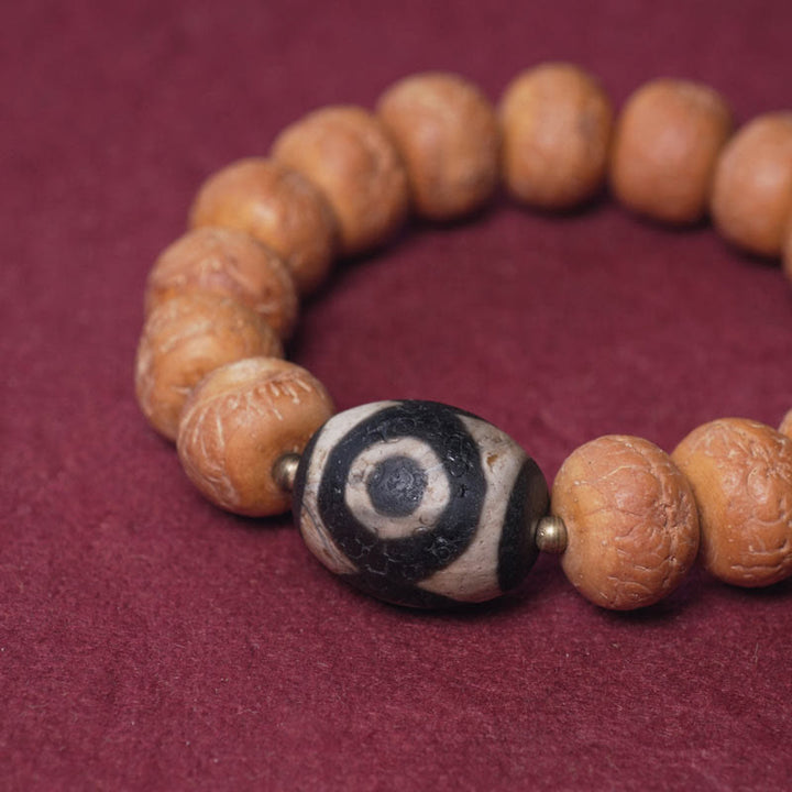 Buddha Stonesチベット菩提樹シードビーズ 平和のお守り 手首用Malaブレスレット