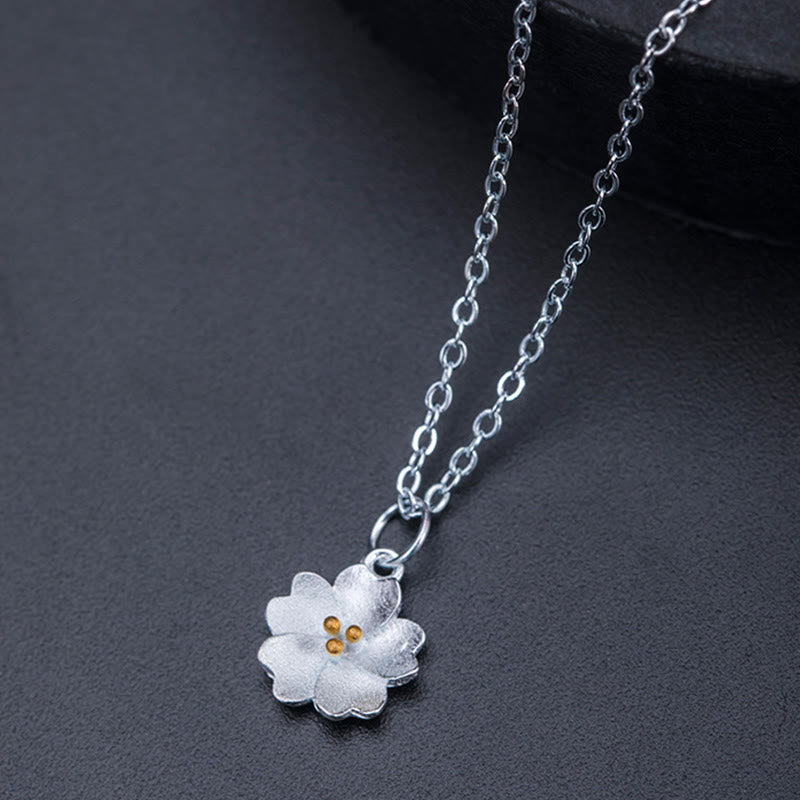 Buddha Stones925スターリングシルバー 桜の花の祝福ネックレスペンダント