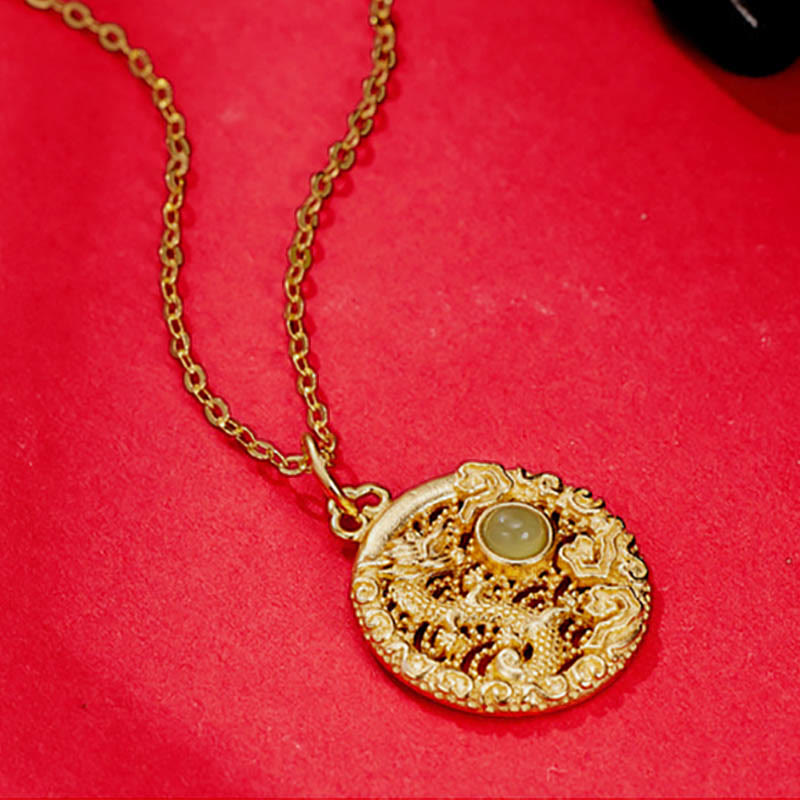 Buddha Stones925 スターリングシルバー 龍年 縁起の良い雲 和田翡翠象嵌 幸運のネックレスペンダント